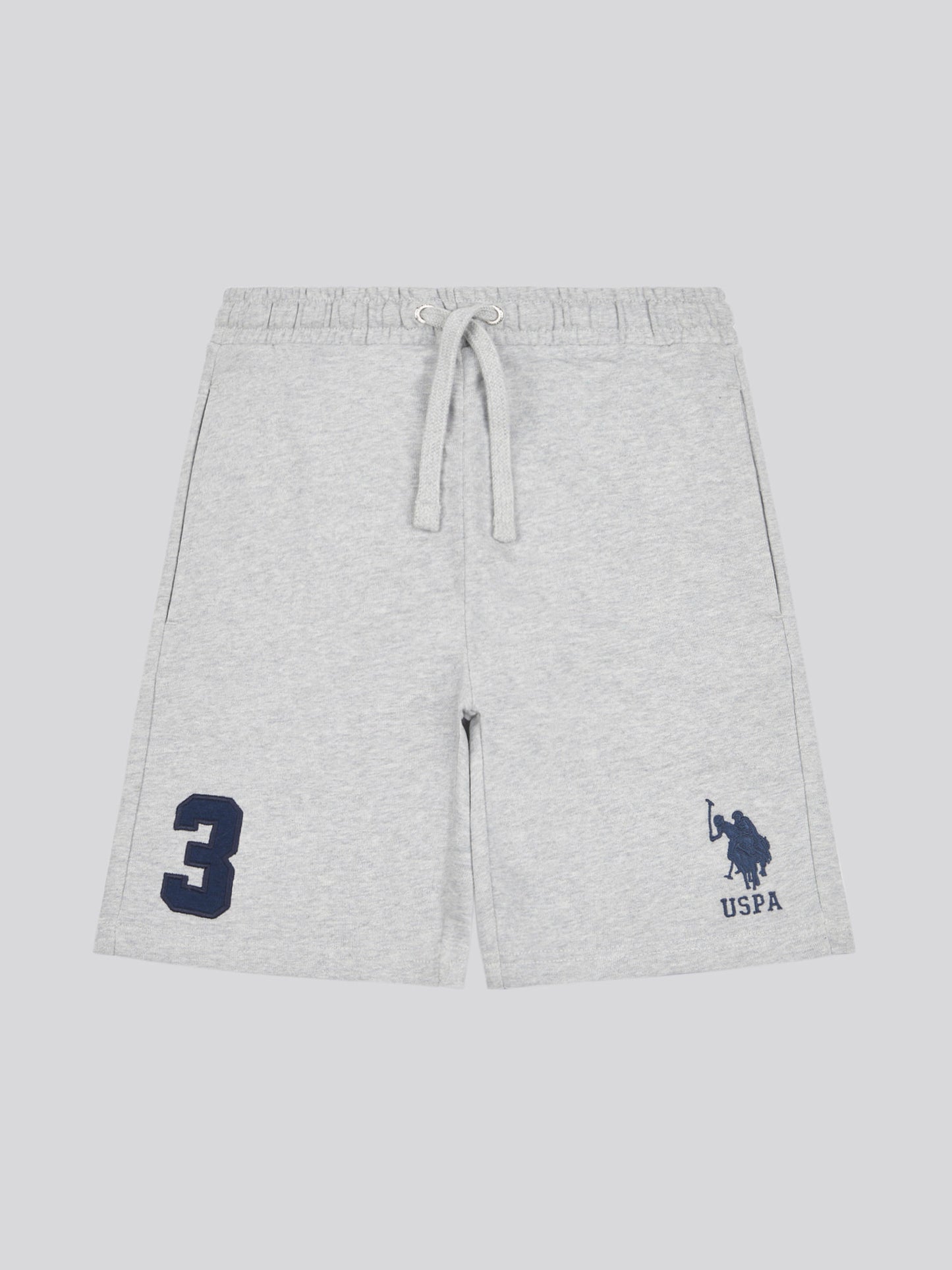 Boys Player 3 Sweat Short in Mid Grey Marl