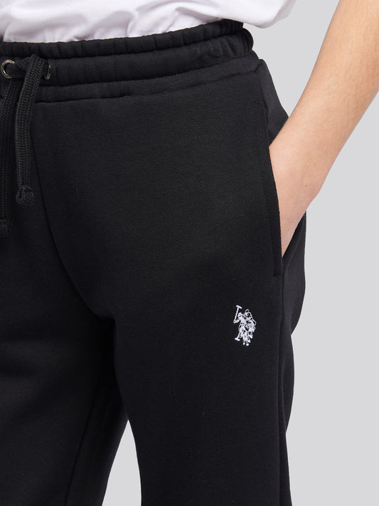 Boys Double Horsemen Joggers in Black Bright White DHM