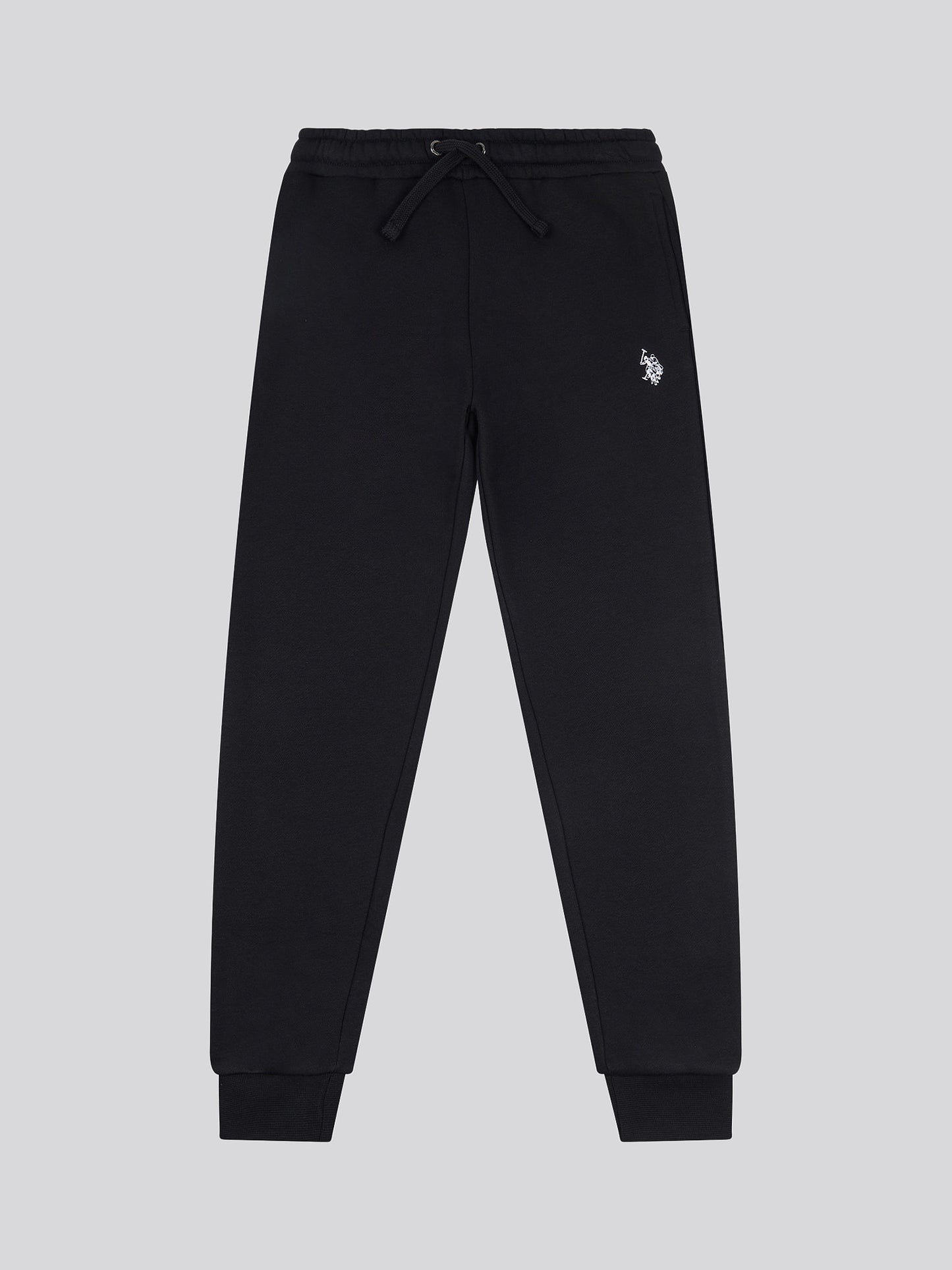 Boys Double Horsemen Joggers in Black Bright White DHM