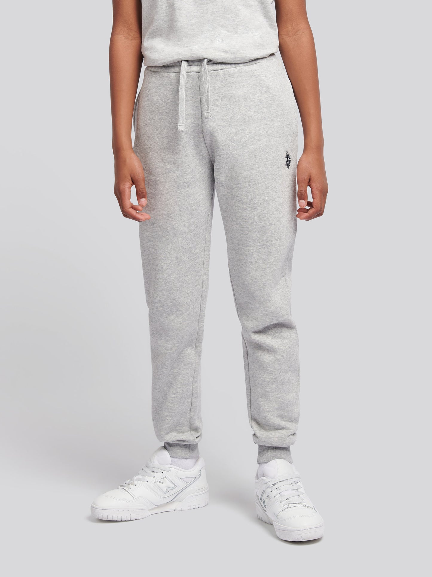 Boys Double Horsemen Joggers in Mid Grey Marl
