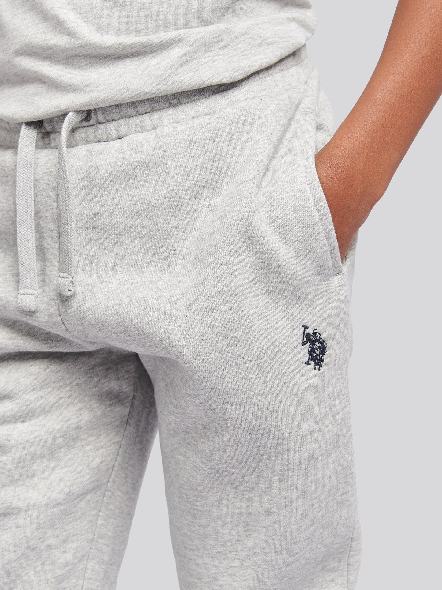 Boys Double Horsemen Joggers in Mid Grey Marl