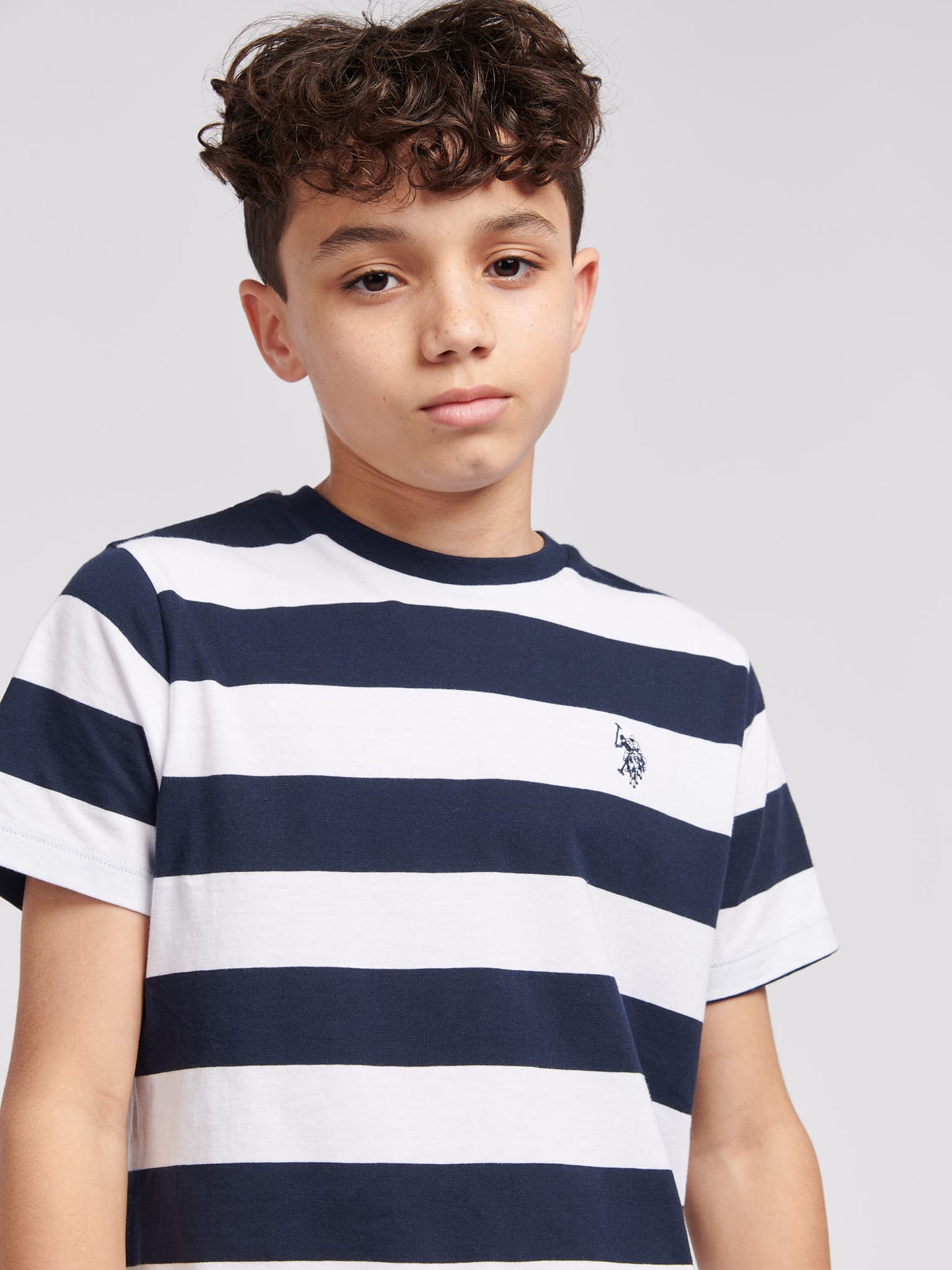 Boys Classic Stripe T-Shirt in Dark Sapphire Navy