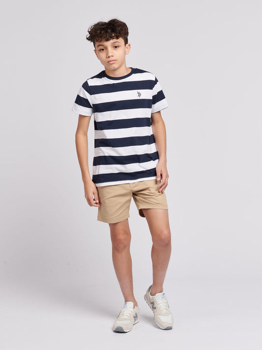 Boys Classic Stripe T-Shirt in Dark Sapphire Navy