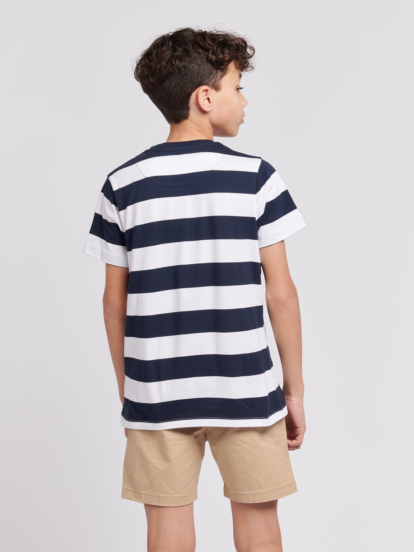 Boys Classic Stripe T-Shirt in Dark Sapphire Navy