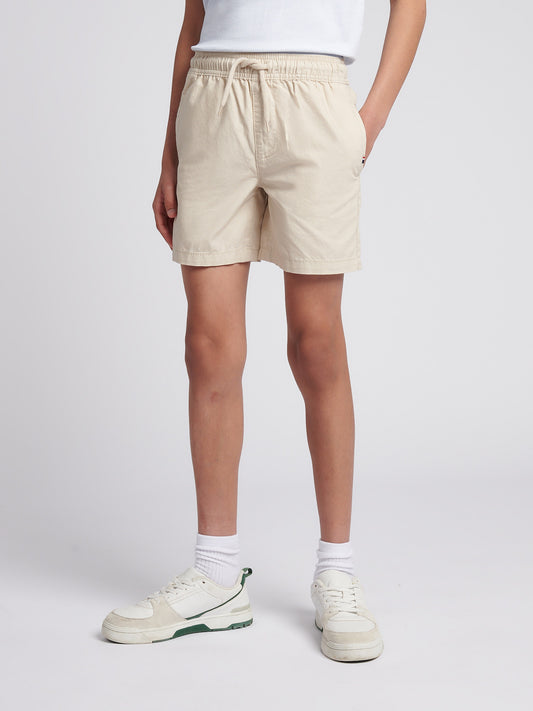 Boys Cotton Linen Deck Short in French Oak