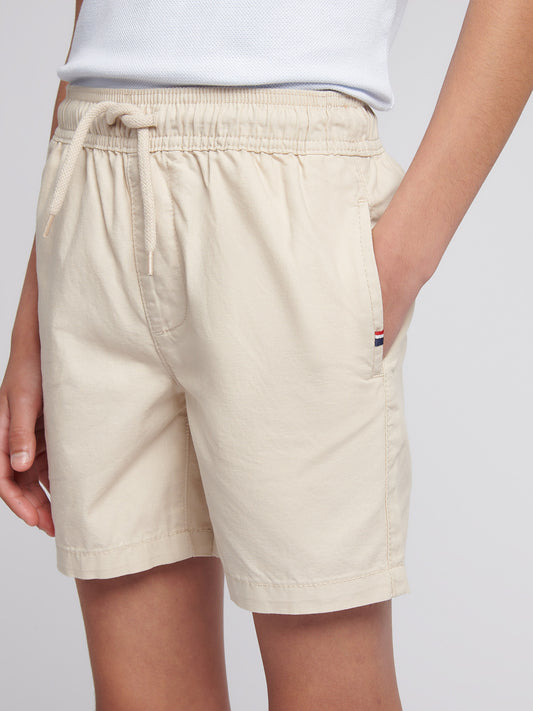 Boys Cotton Linen Deck Short in French Oak