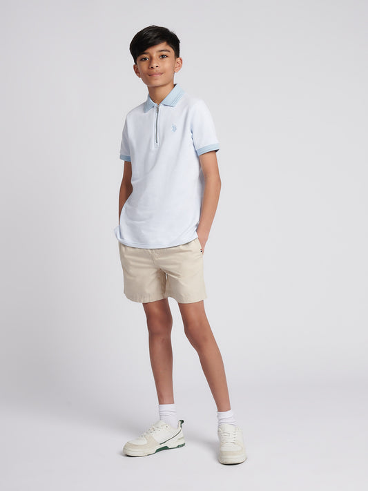 Boys Cotton Linen Deck Short in French Oak