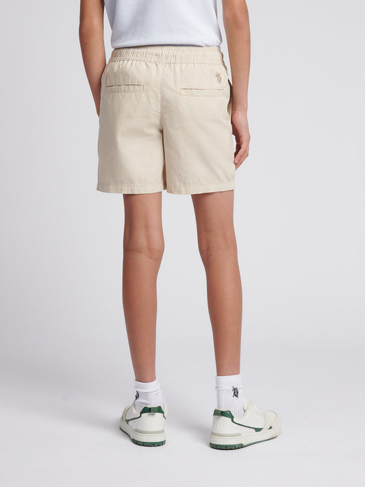 Boys Cotton Linen Deck Short in French Oak
