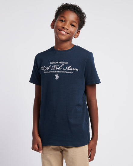 Boys Premium Graphic T-Shirt in Dark Sapphire Navy