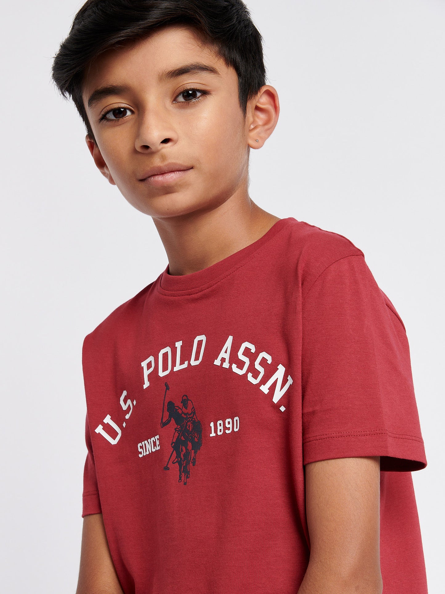 Boys Signature Arch T-Shirt in Tibetan Red