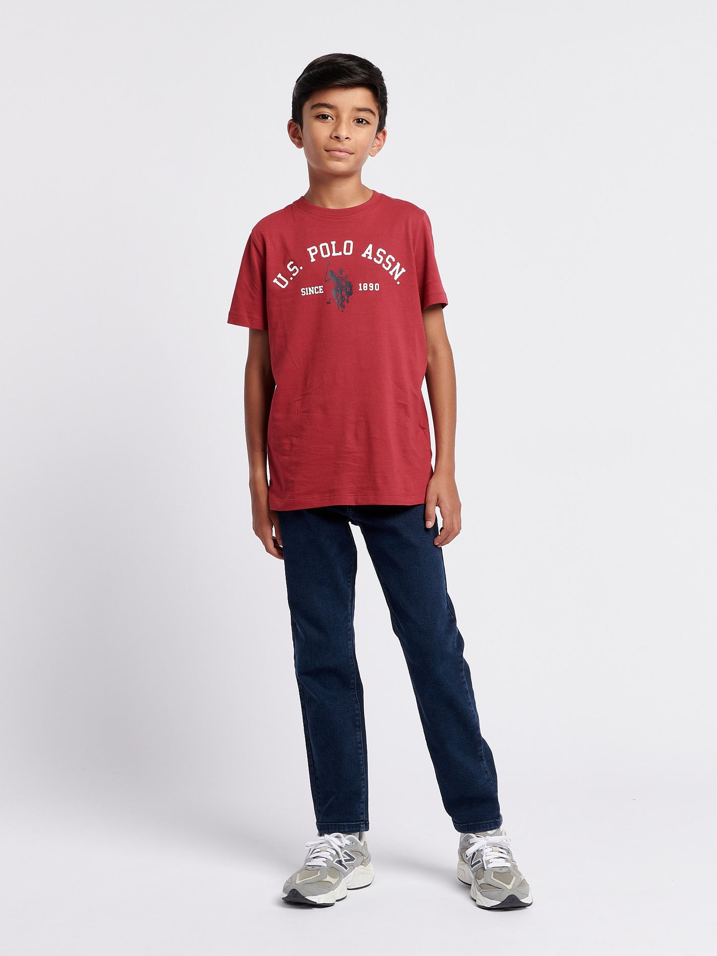 Boys Signature Arch T-Shirt in Tibetan Red