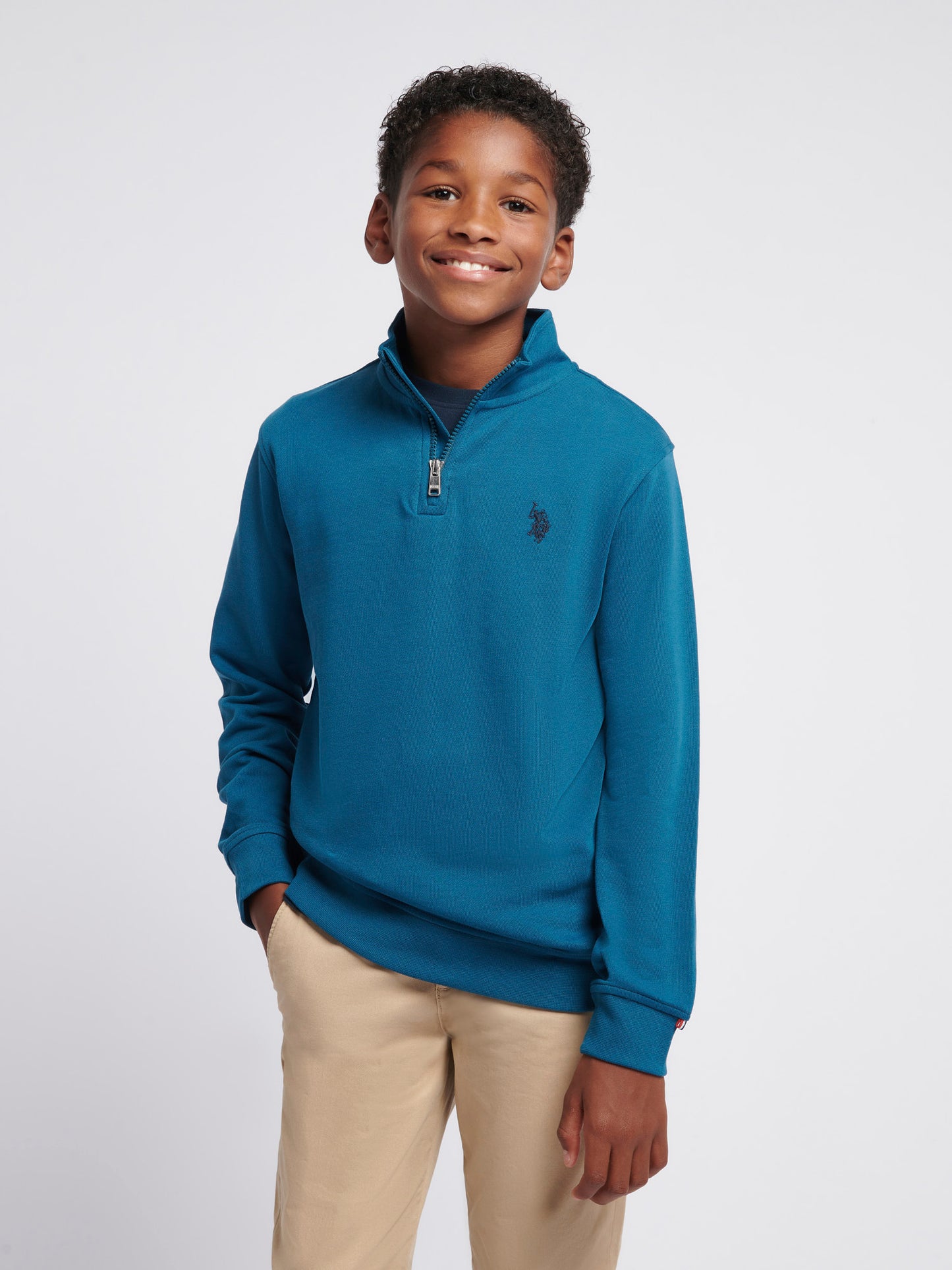 Boys Double Horsemen 1/4 Zip in Legion Blue