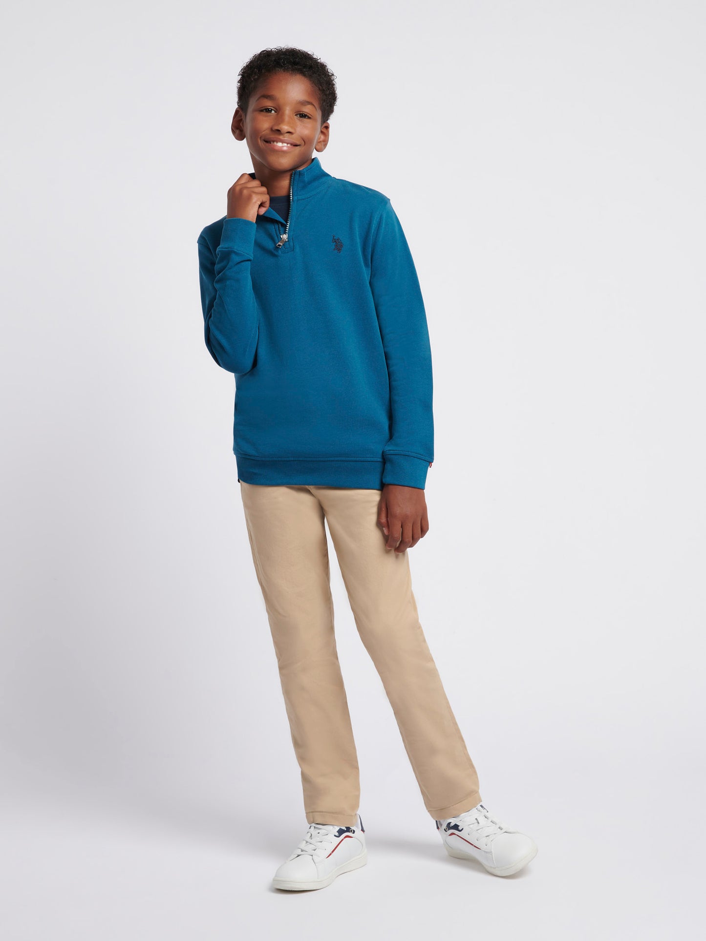 Boys Double Horsemen 1/4 Zip in Legion Blue