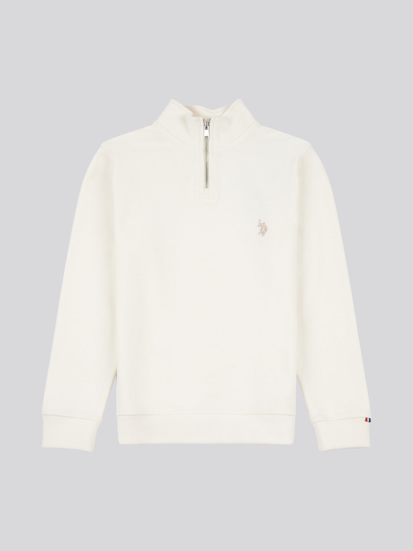 Boys Double Horsemen 1/4 Zip in Whisper White