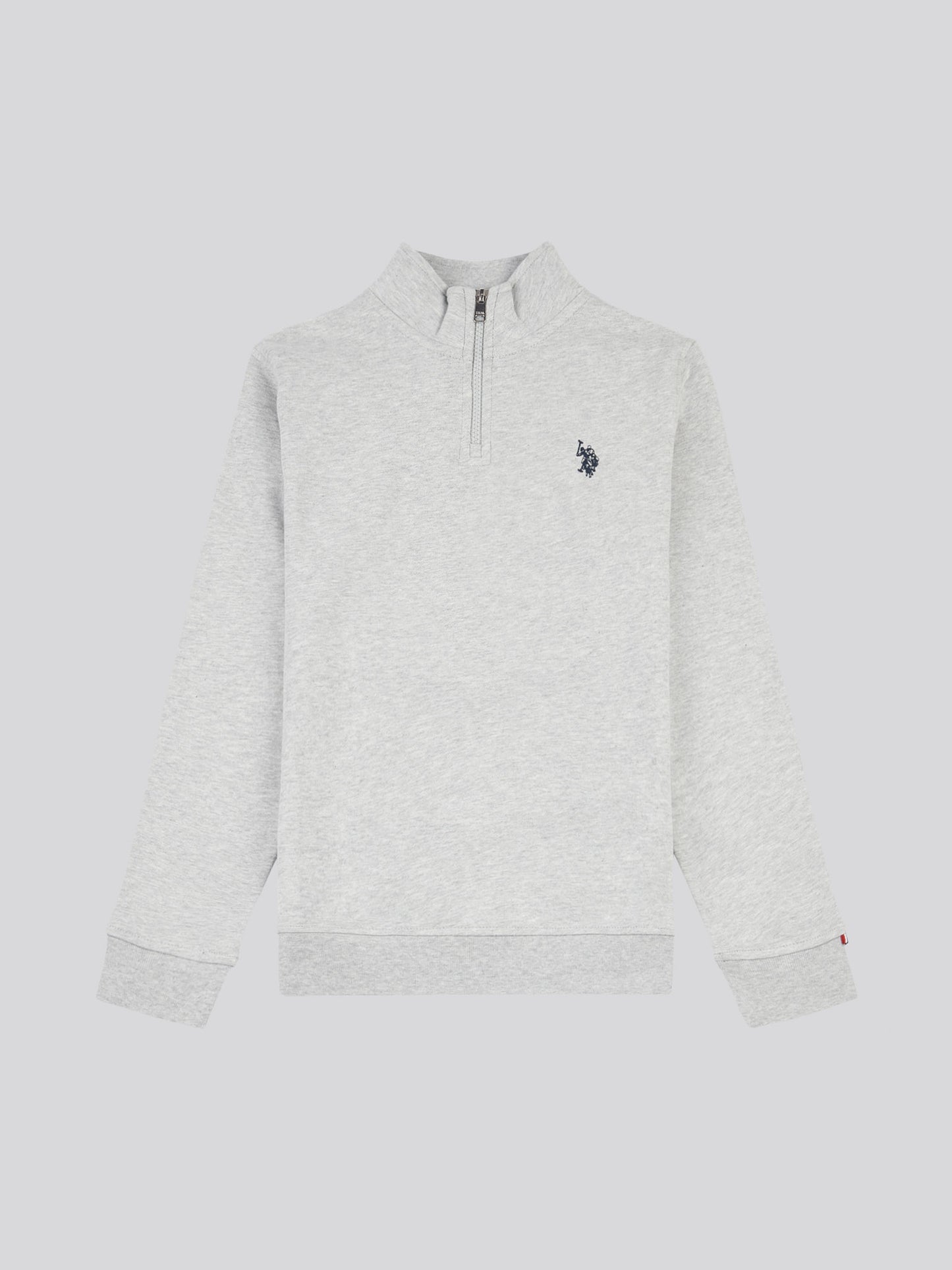 Boys Double Horsemen 1/4 Zip in Mid Grey Marl