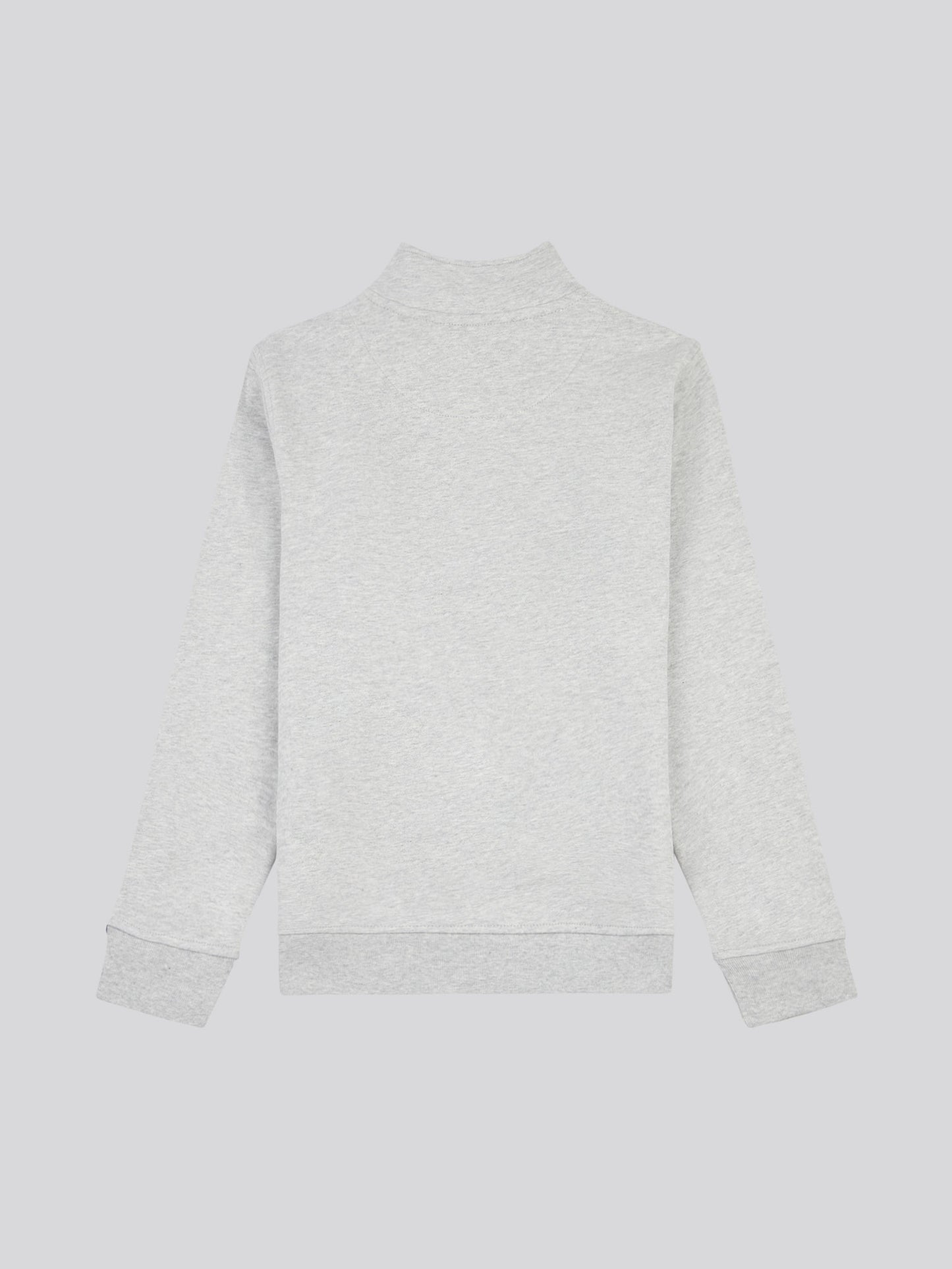 Boys Double Horsemen 1/4 Zip in Mid Grey Marl