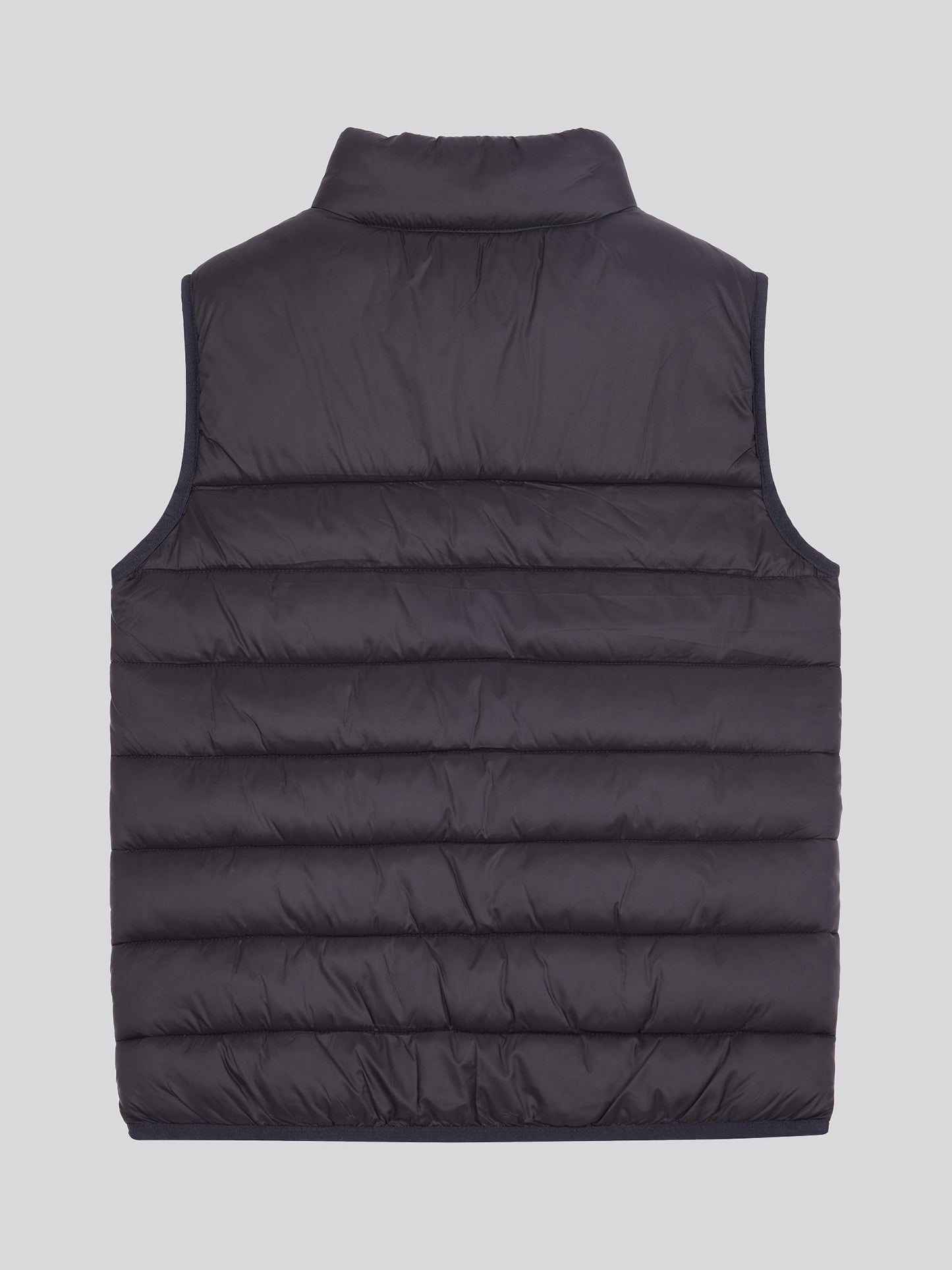 Boys Panelled Quilted Gilet in Black Bright White DHM