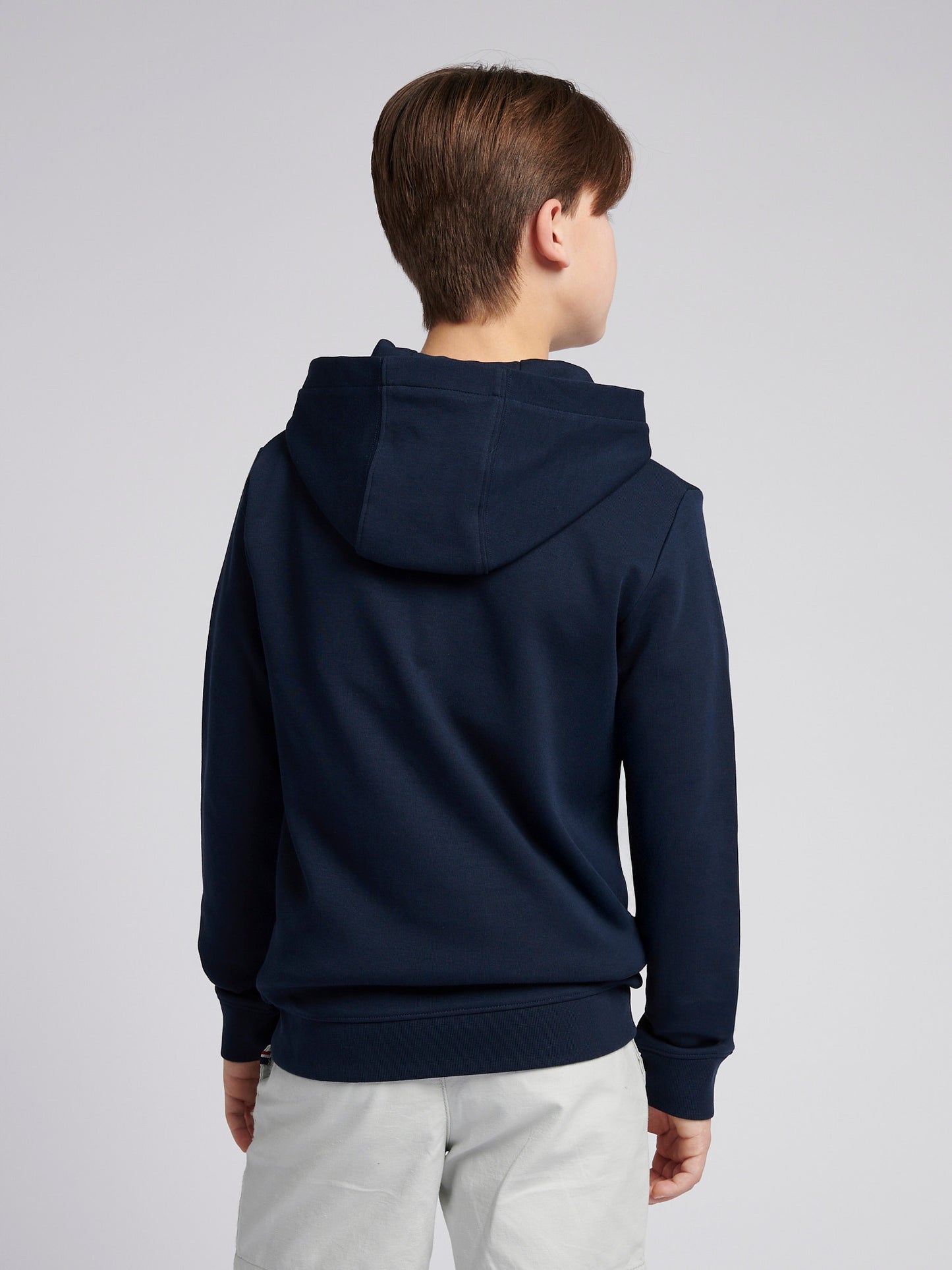 Boys Double Horsemen Statement Hoodie in Dark Sapphire Navy