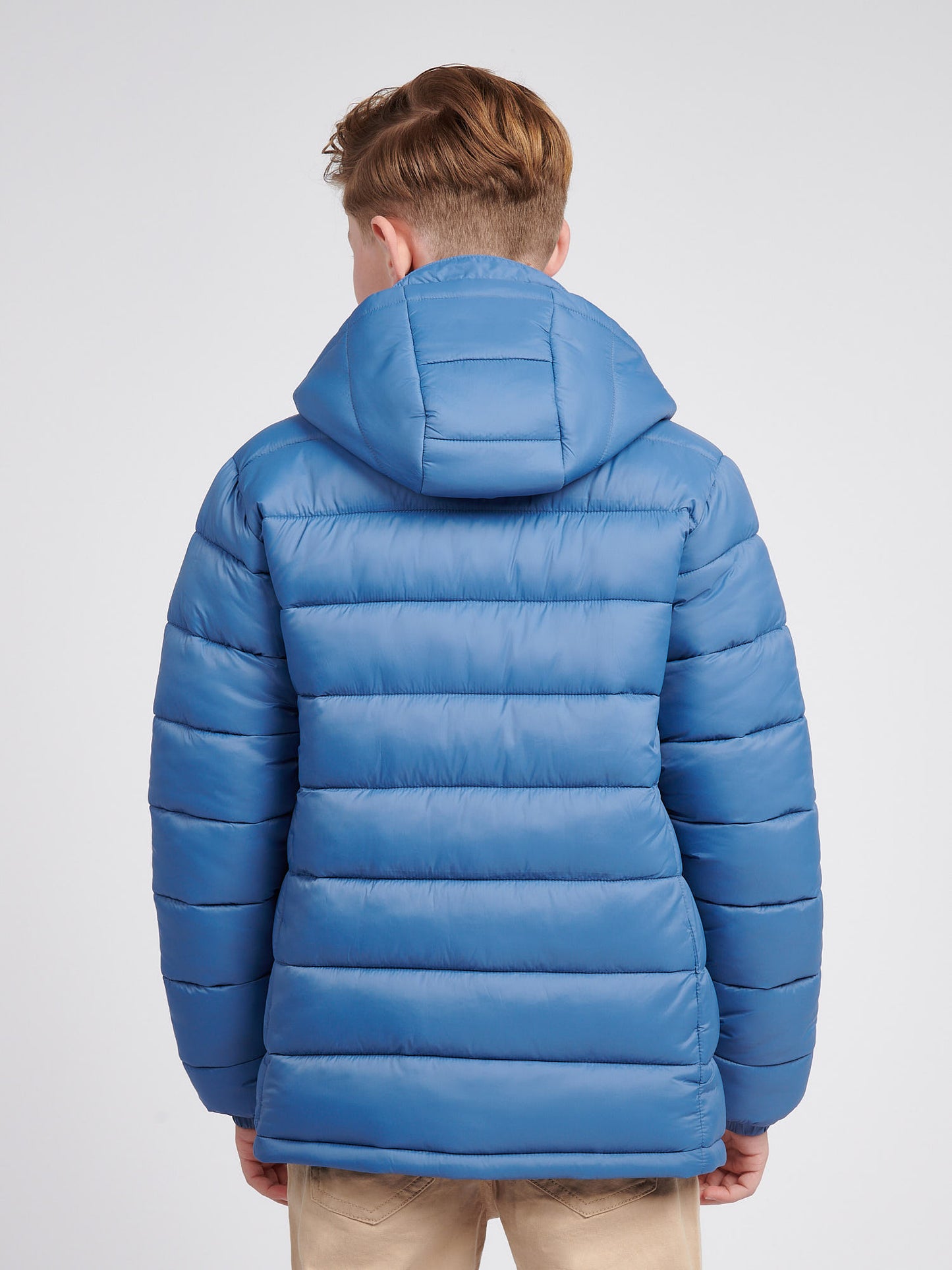 Boys Hooded Quilted Jacket in Blue Horizon