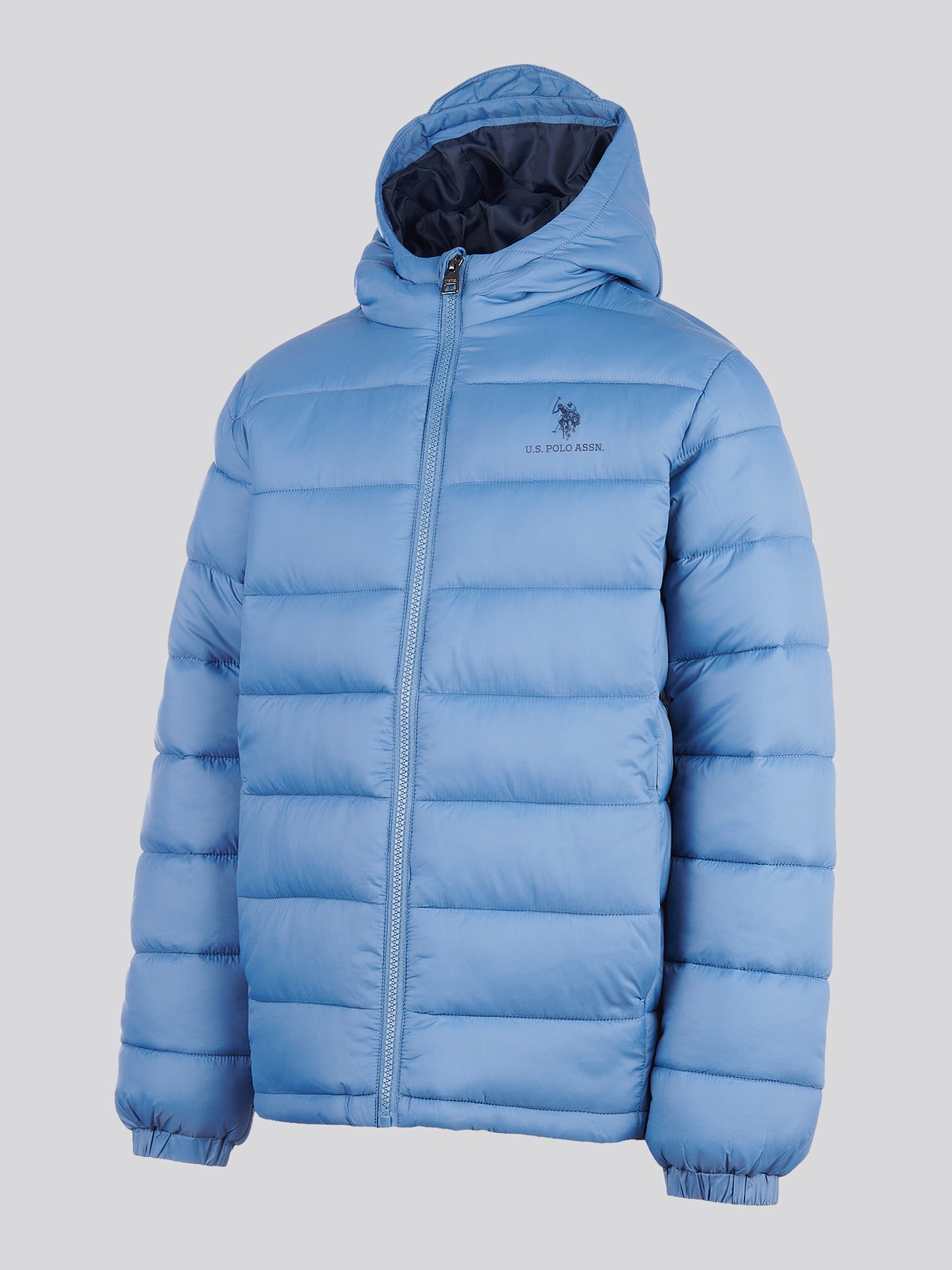 Boys Hooded Quilted Jacket in Blue Horizon