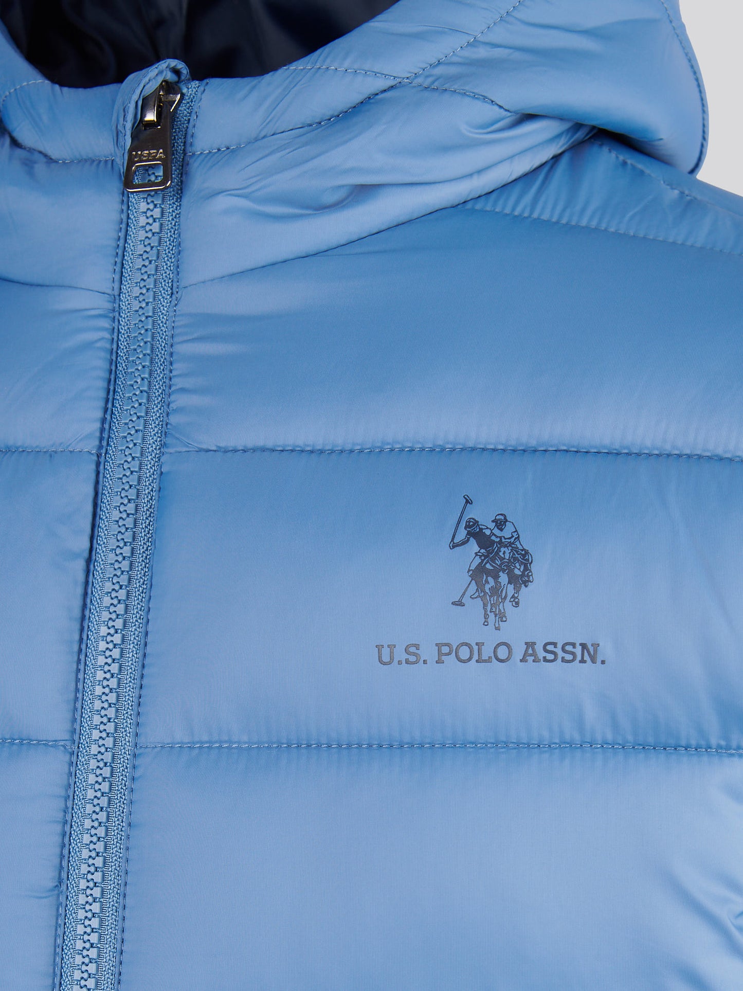 Boys Hooded Quilted Jacket in Blue Horizon