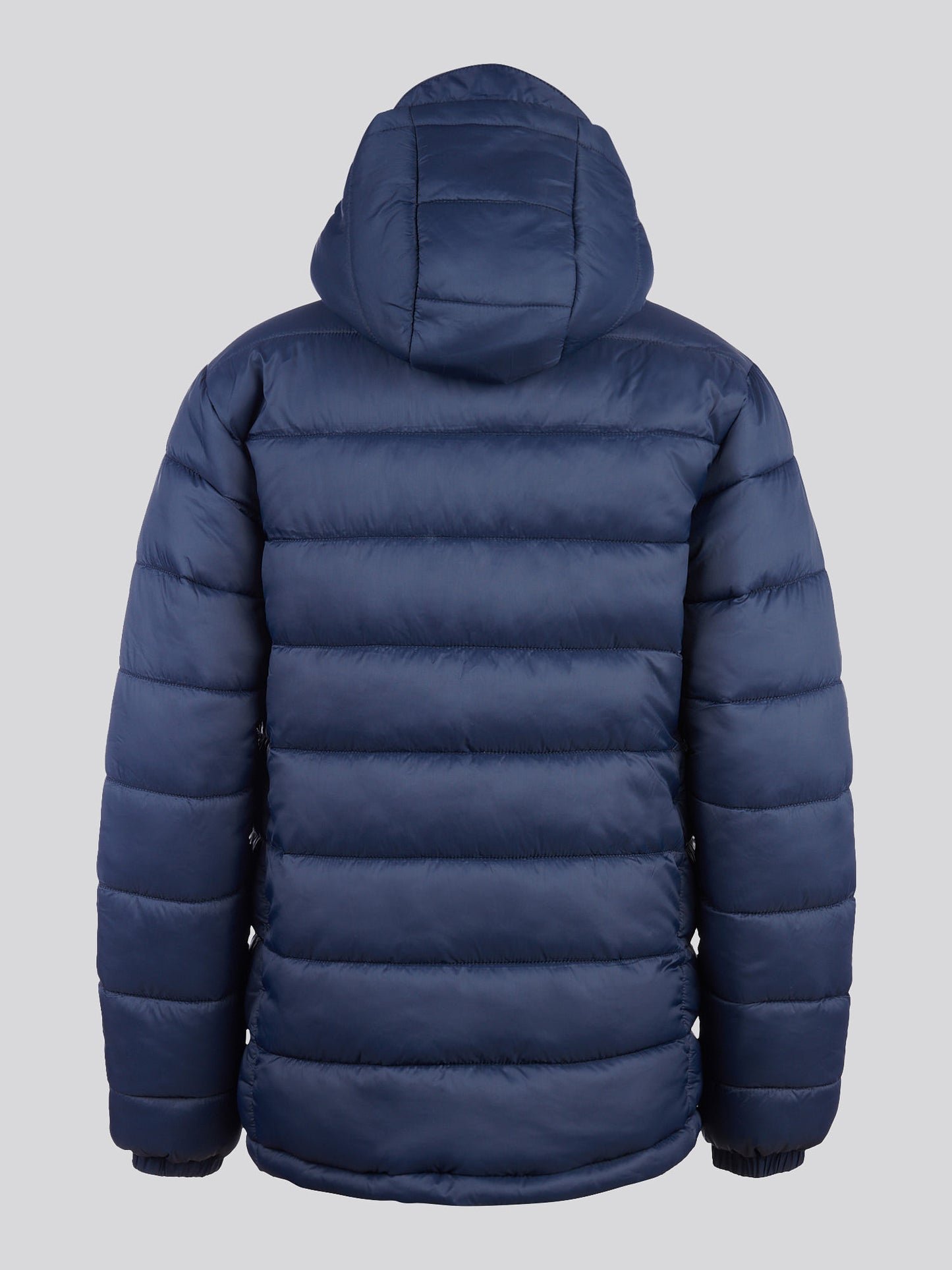 Boys Hooded Quilted Jacket in Dark Sapphire Navy / Haute Red DHM