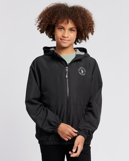 Boys Fleece Lined Windcheater in Black