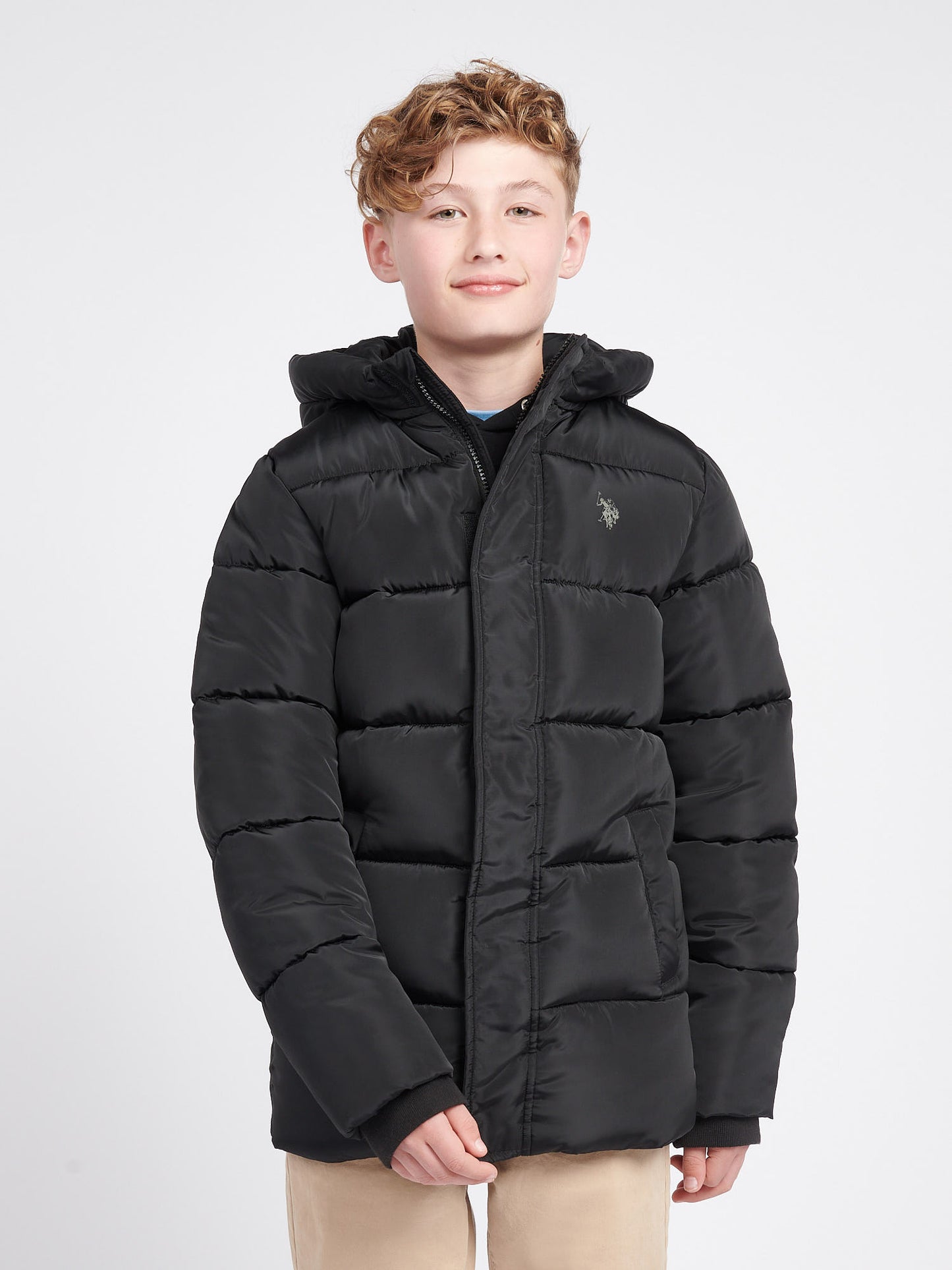 Boys Heavy Puffer Coat in Black