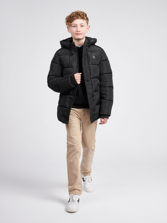 Boys Heavy Puffer Coat in Black