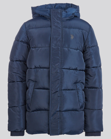 Boys Heavy Puffer Coat in Dark Sapphire Navy
