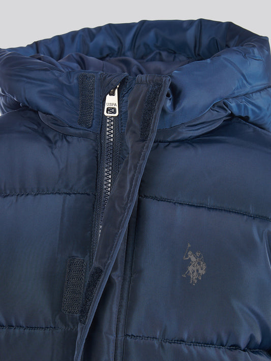Boys Heavy Puffer Coat in Dark Sapphire Navy