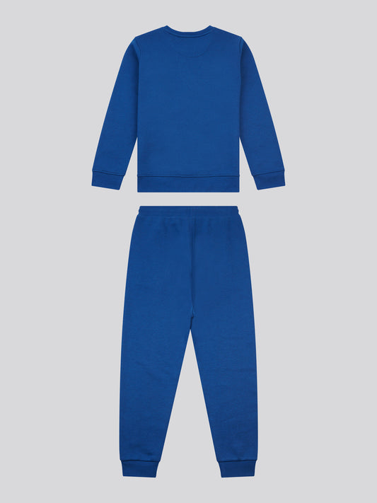 Boys Double Horsemen Crew & Jogger Set in Navy Peony