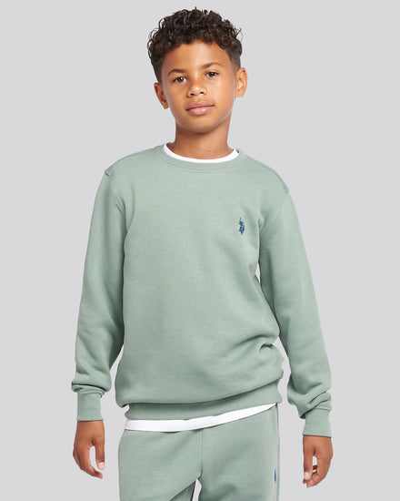Boys Double Horsemen Crew & Jogger Set in Chinois Green