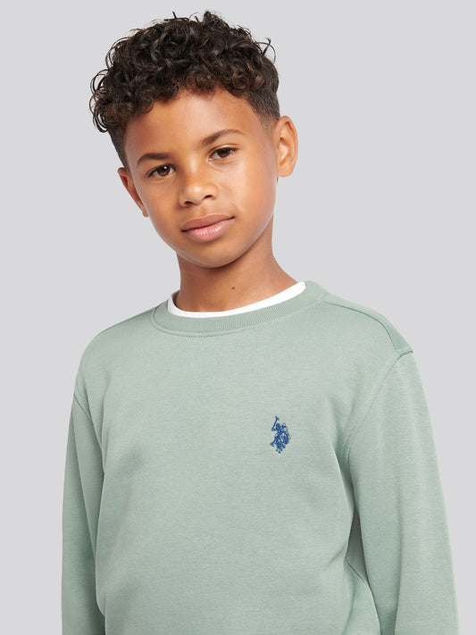 Boys Double Horsemen Crew & Jogger Set in Chinois Green