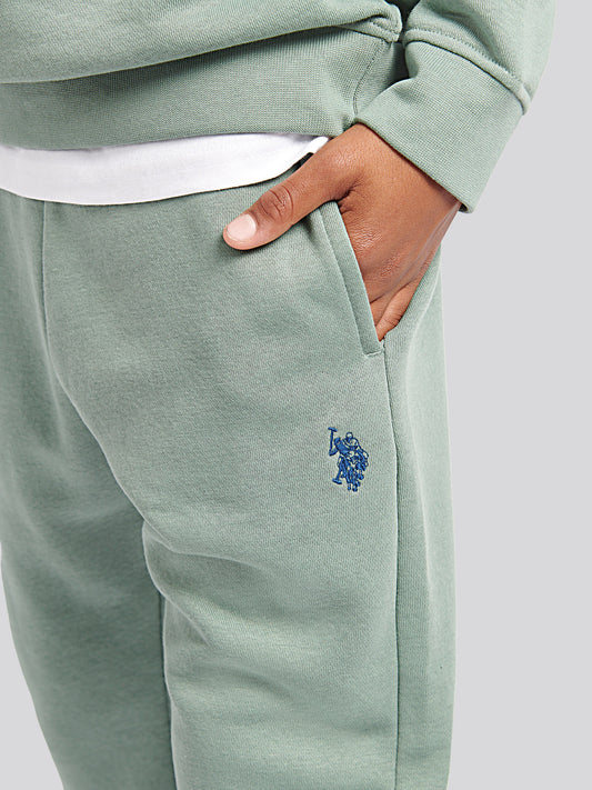 Boys Double Horsemen Crew & Jogger Set in Chinois Green