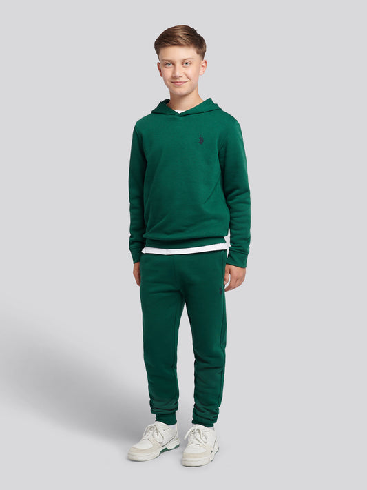 Boys Double Horsemen Hoodie & Jogger Set in Rain Forest