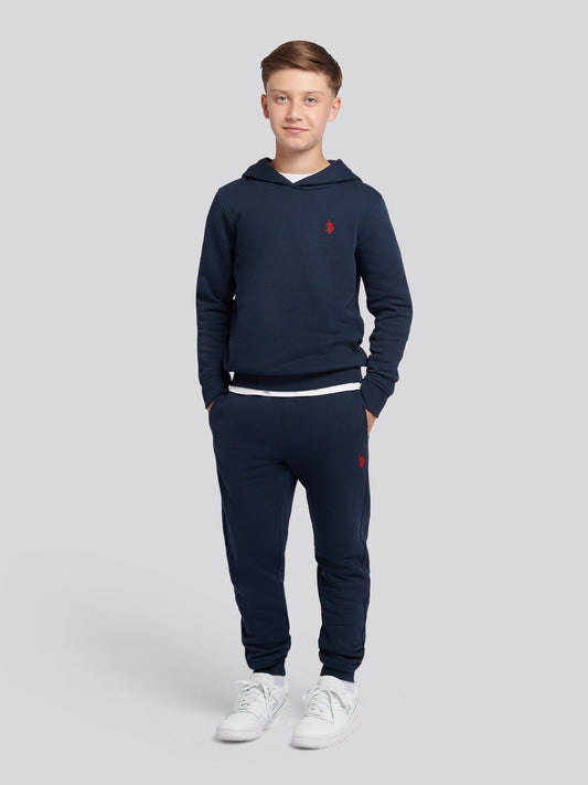 Boys Double Horsemen Hoodie & Jogger Set in Dark Sapphire Navy
