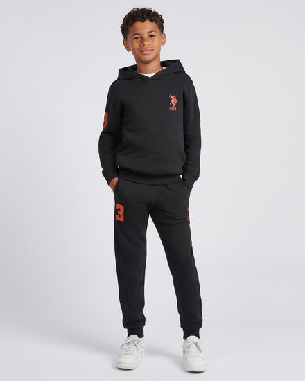 Boys Player 3 Hoodie & Jogger Set in Black