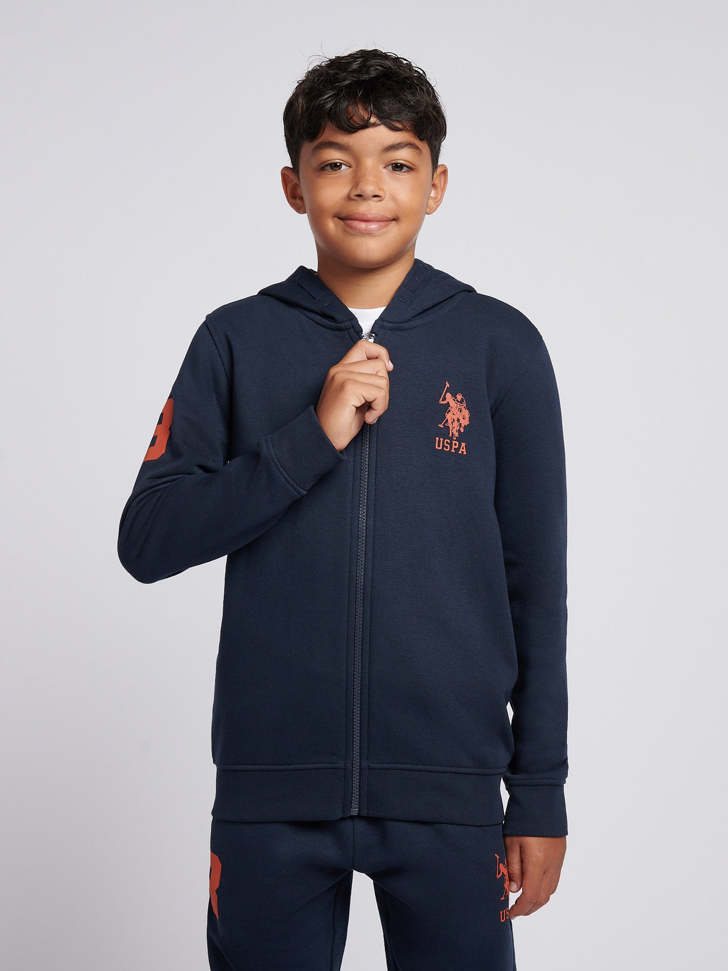 Boys Player 3 Zip Hoodie & Jogger Set in Dark Sapphire Navy