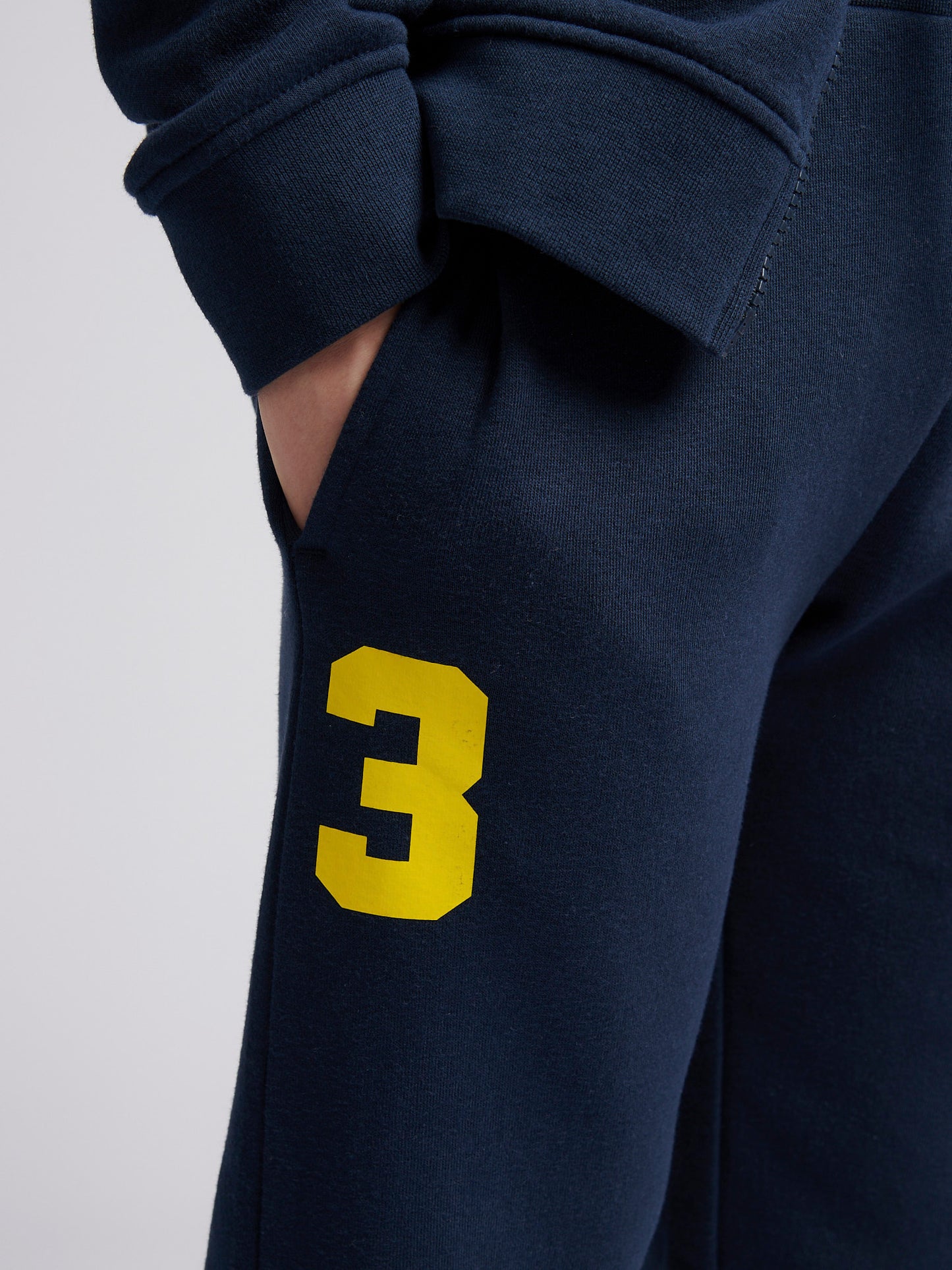 Boys Player 3 Zip Hoodie & Jogger Set in Dark Sapphire Navy / Empire Yellow DHM