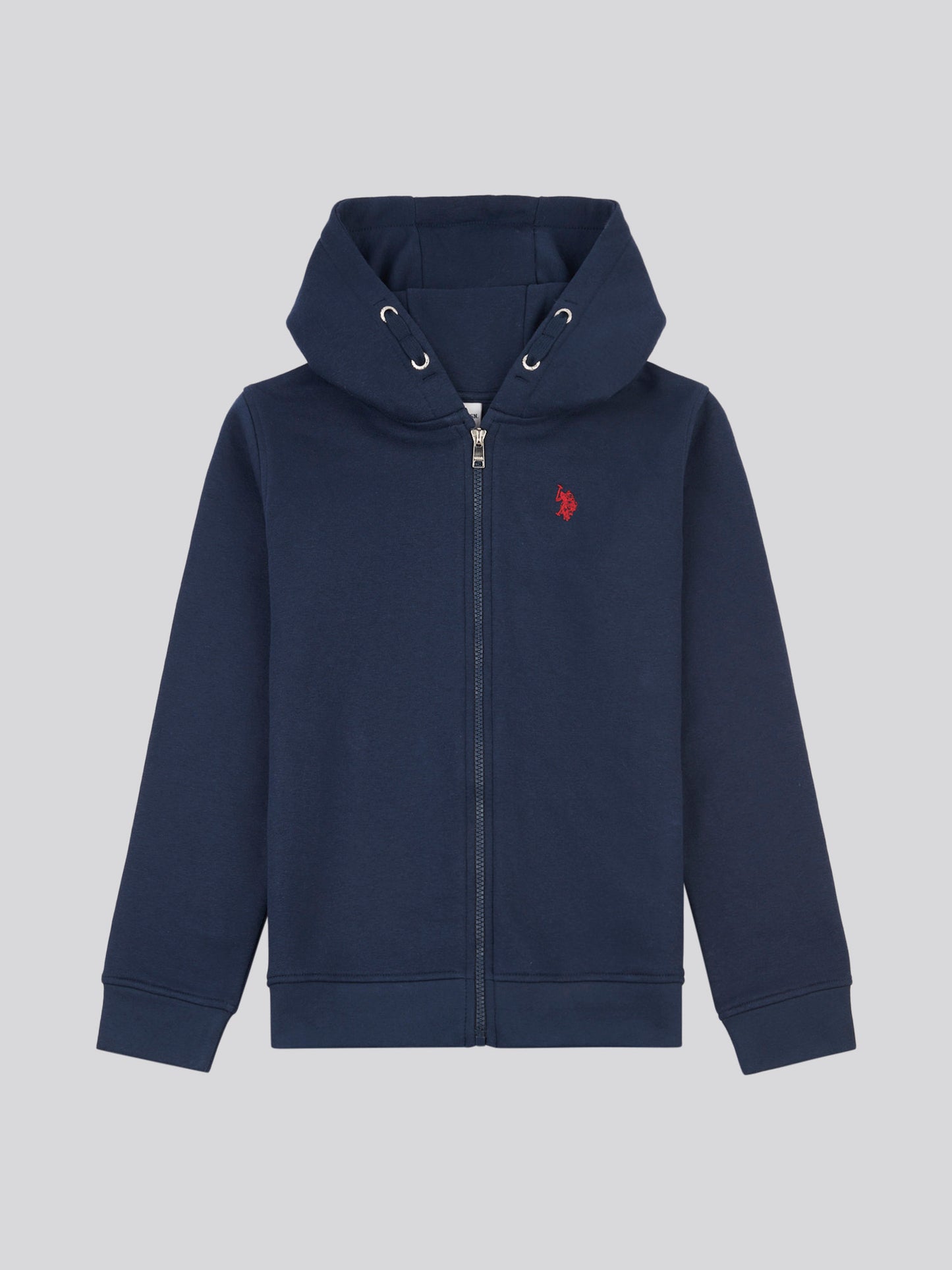 Boys Double Horsemen Zip Hoodie & Jogger Set in Dark Sapphire Navy / Haute Red DHM