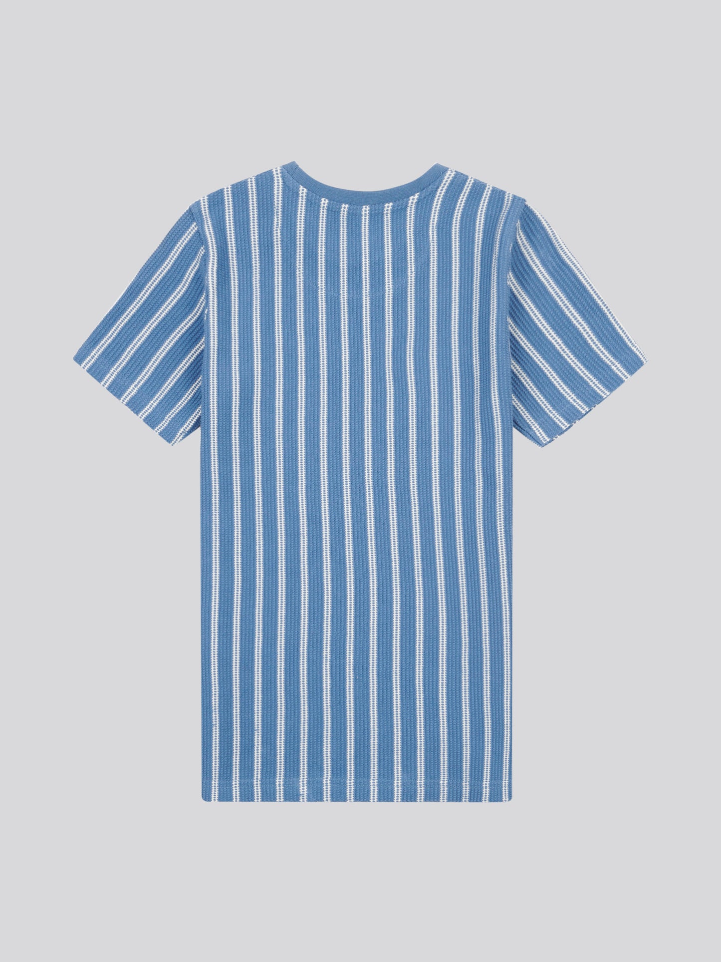 Boys Vertical Texture T-Shirt in Blue Horizon