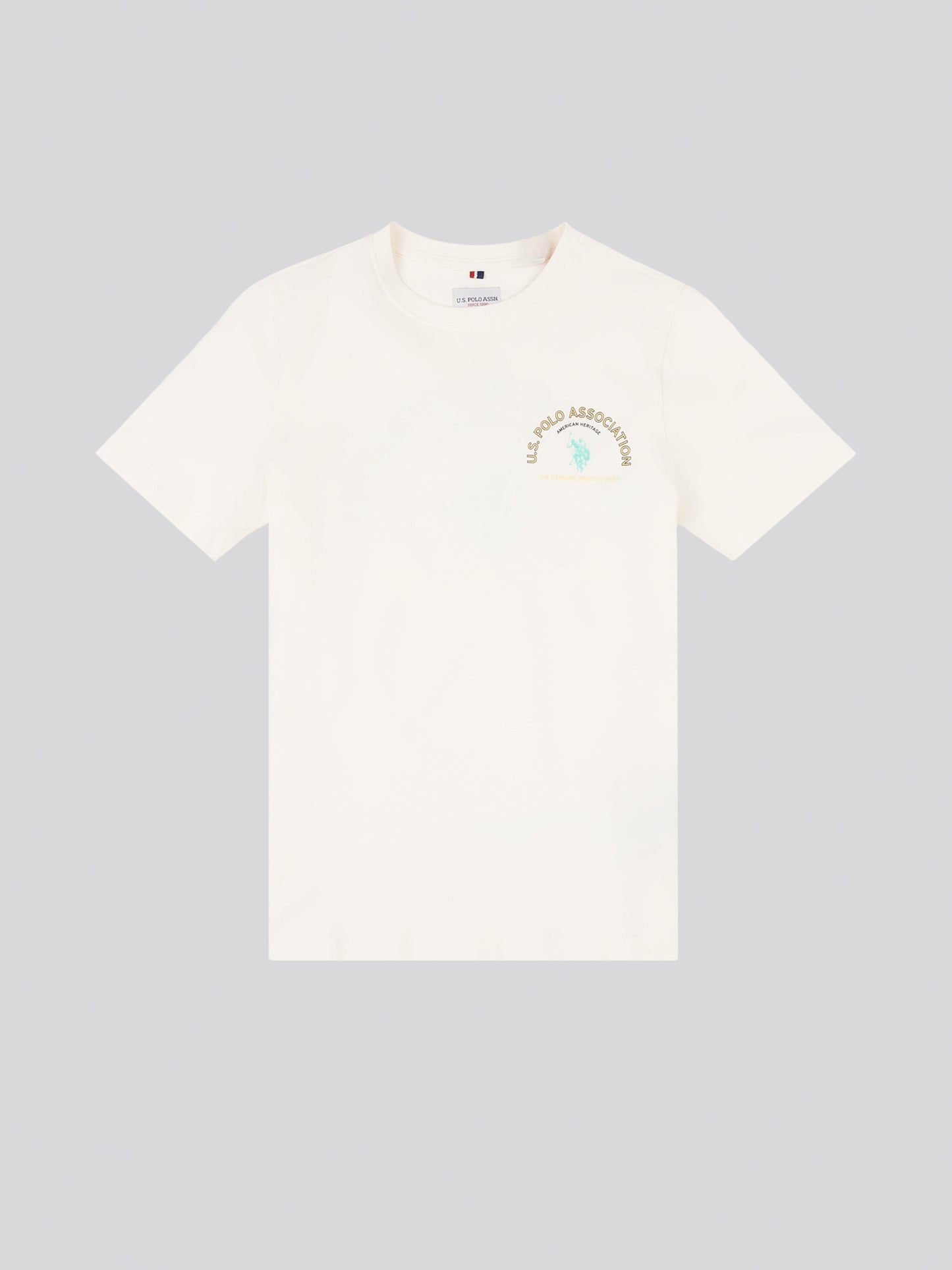 Boys Front Back Print Graphic T-Shirt in Whisper White