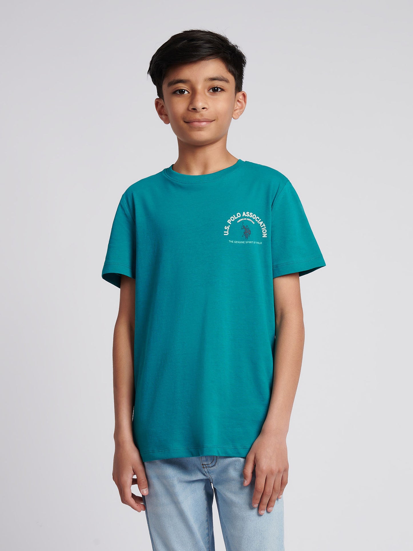 Boys Front Back Print Graphic T-Shirt in Alexandrite