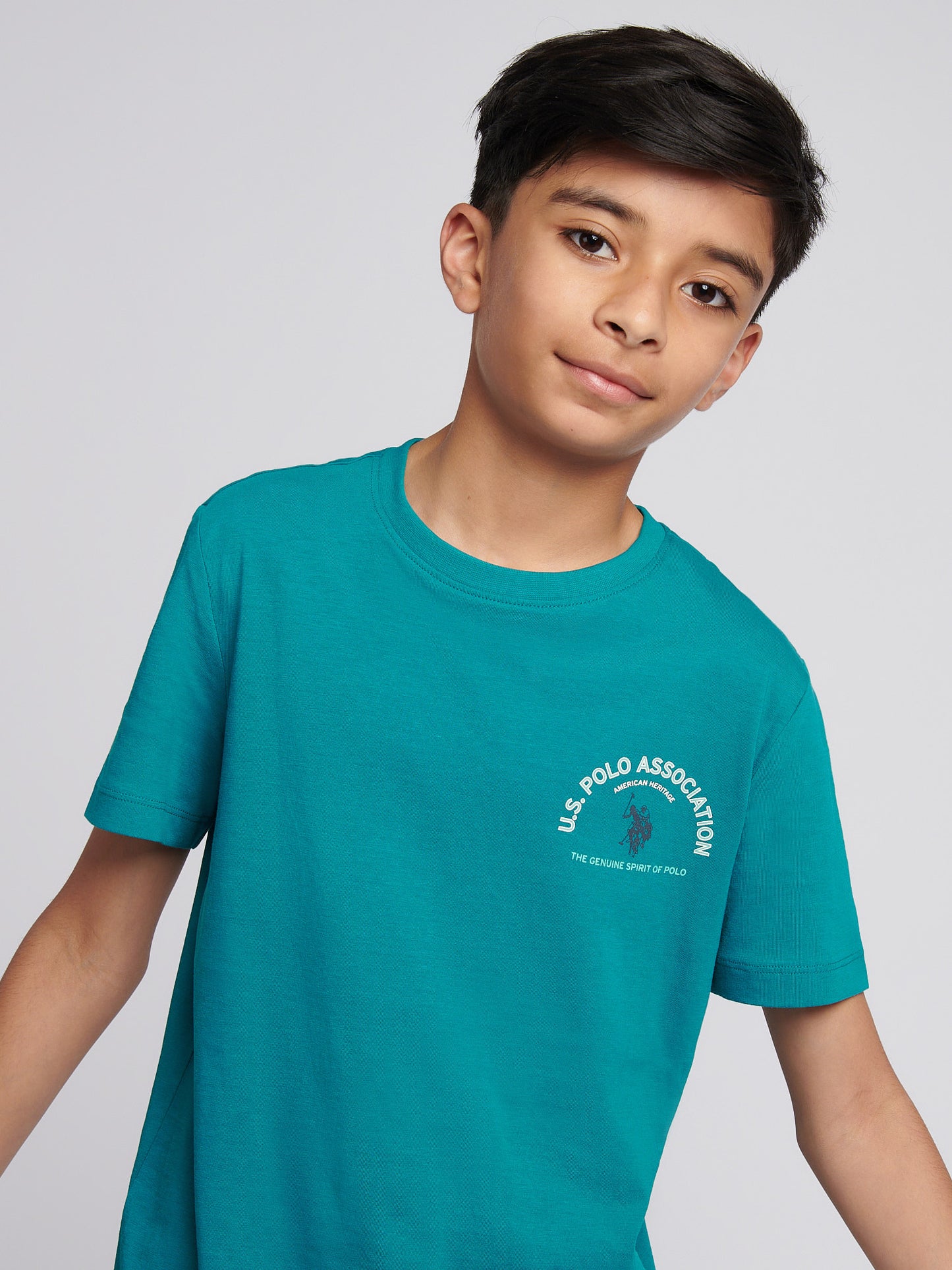 Boys Front Back Print Graphic T-Shirt in Alexandrite