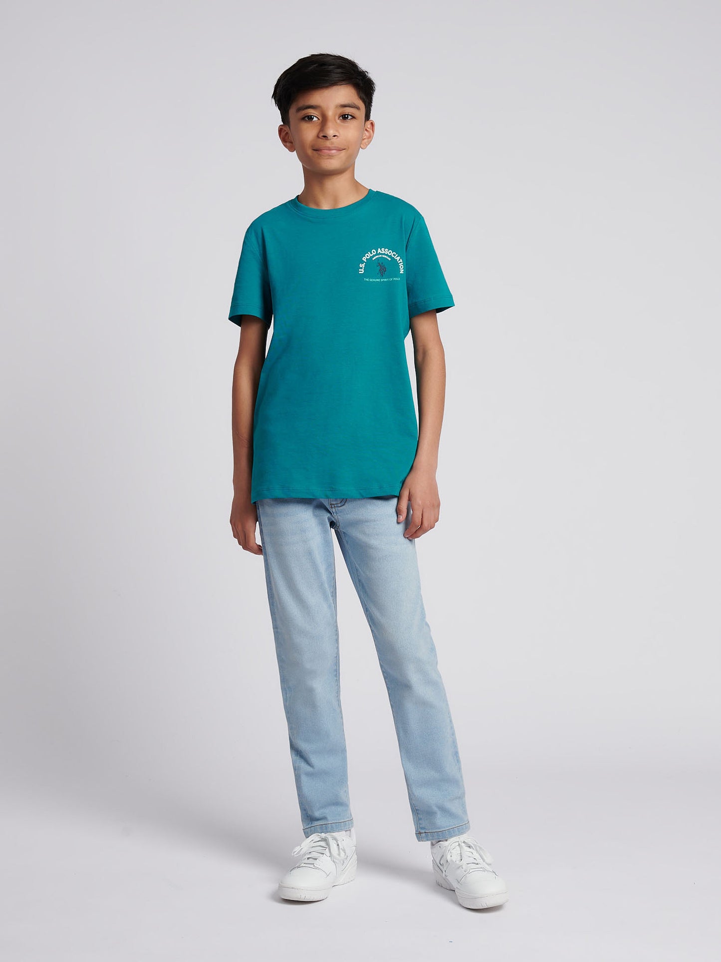 Boys Front Back Print Graphic T-Shirt in Alexandrite