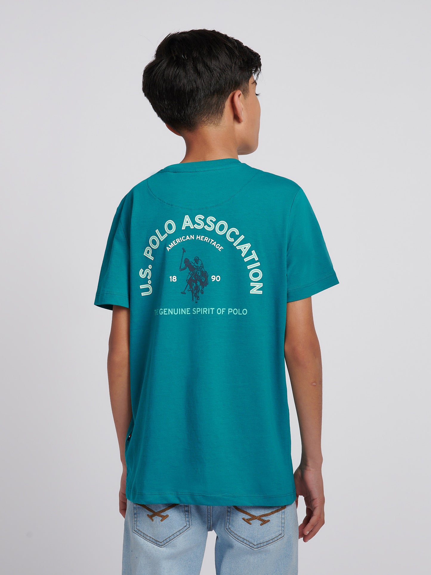 Boys Front Back Print Graphic T-Shirt in Alexandrite