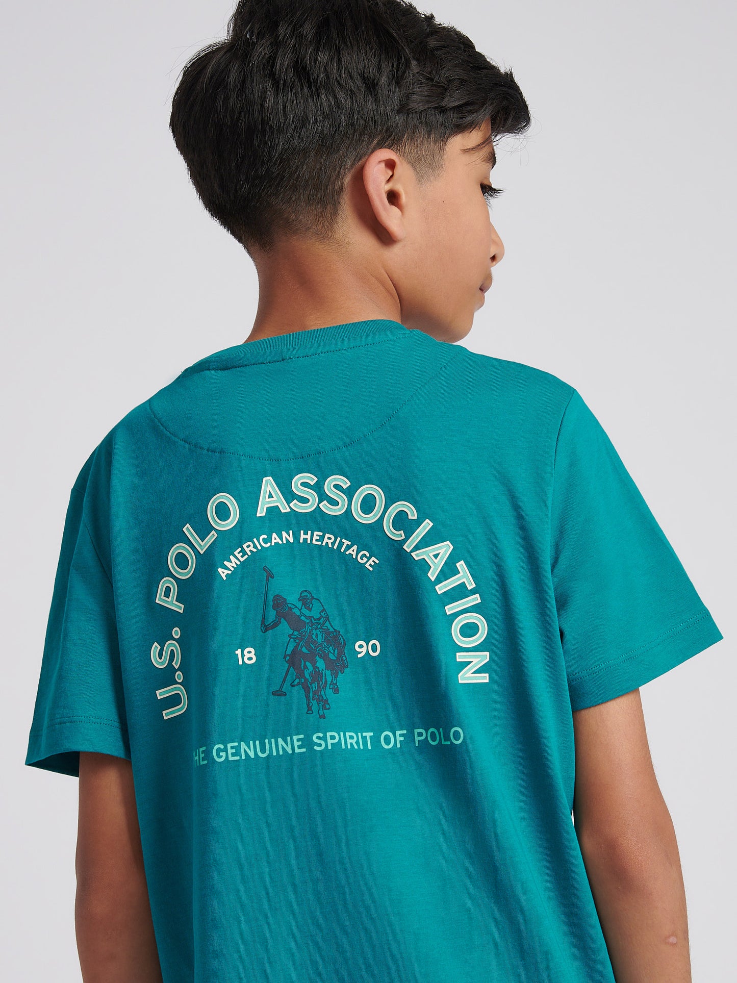 Boys Front Back Print Graphic T-Shirt in Alexandrite