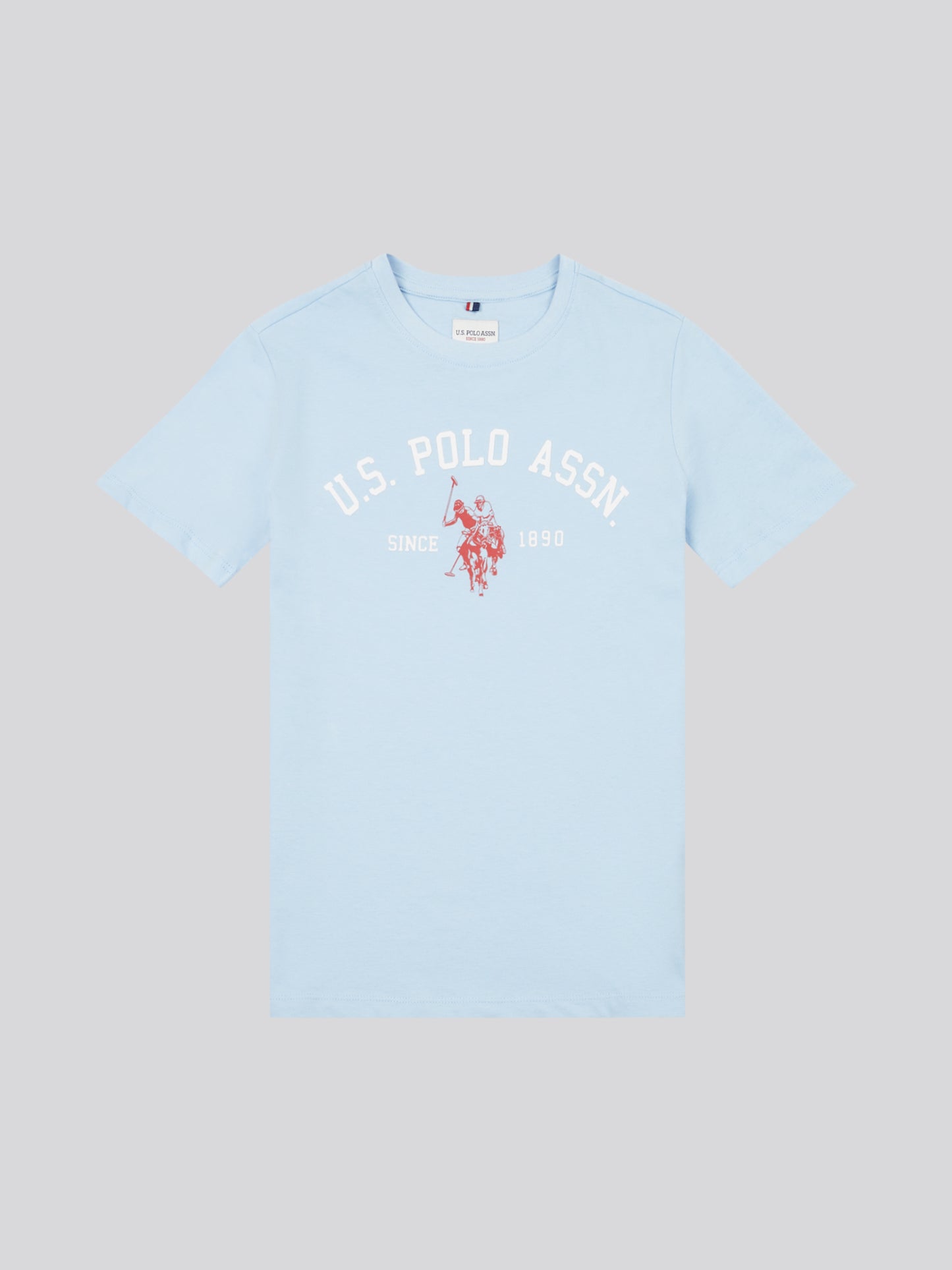 Boys Signature Arch Print T-Shirt in Chambray Blue