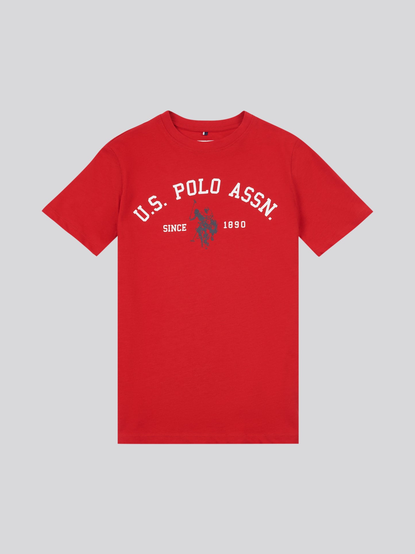 Boys Signature Arch Print T-Shirt in Haute Red